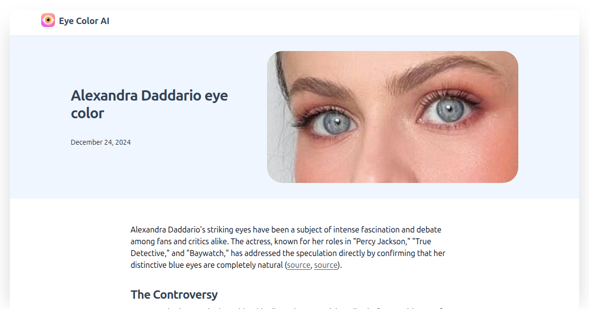 Alexandra Daddario eye color