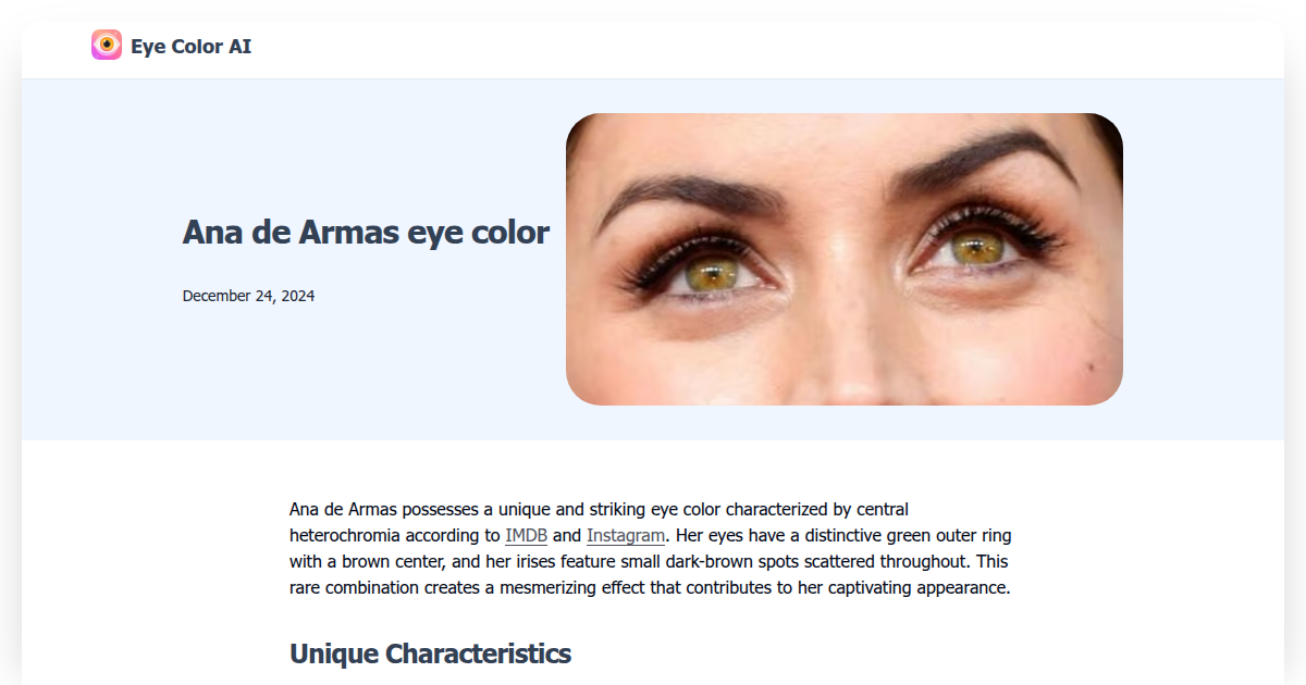 Ana de Armas eye color