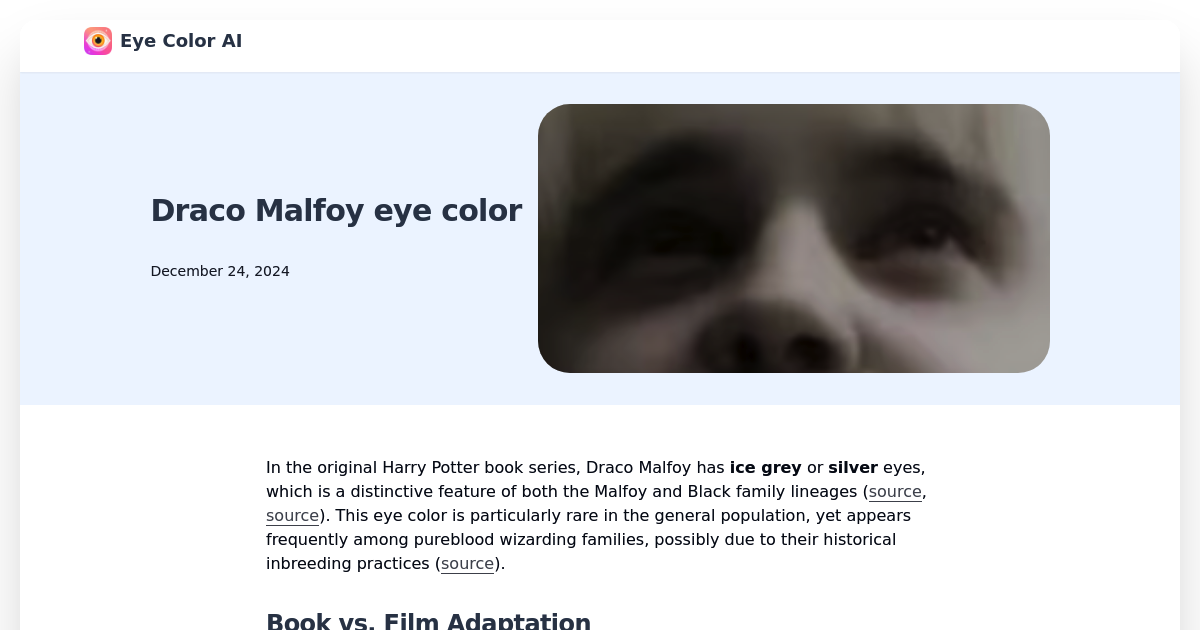 Draco Malfoy eye color