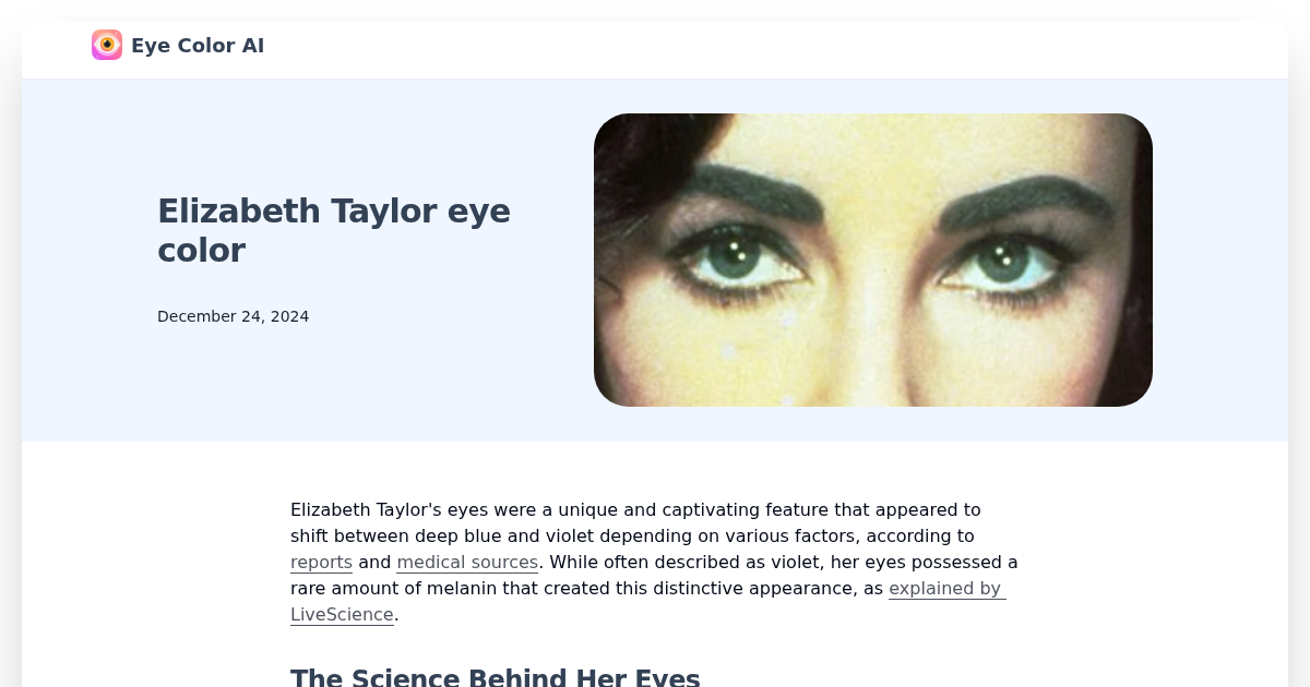 Elizabeth Taylor eye color