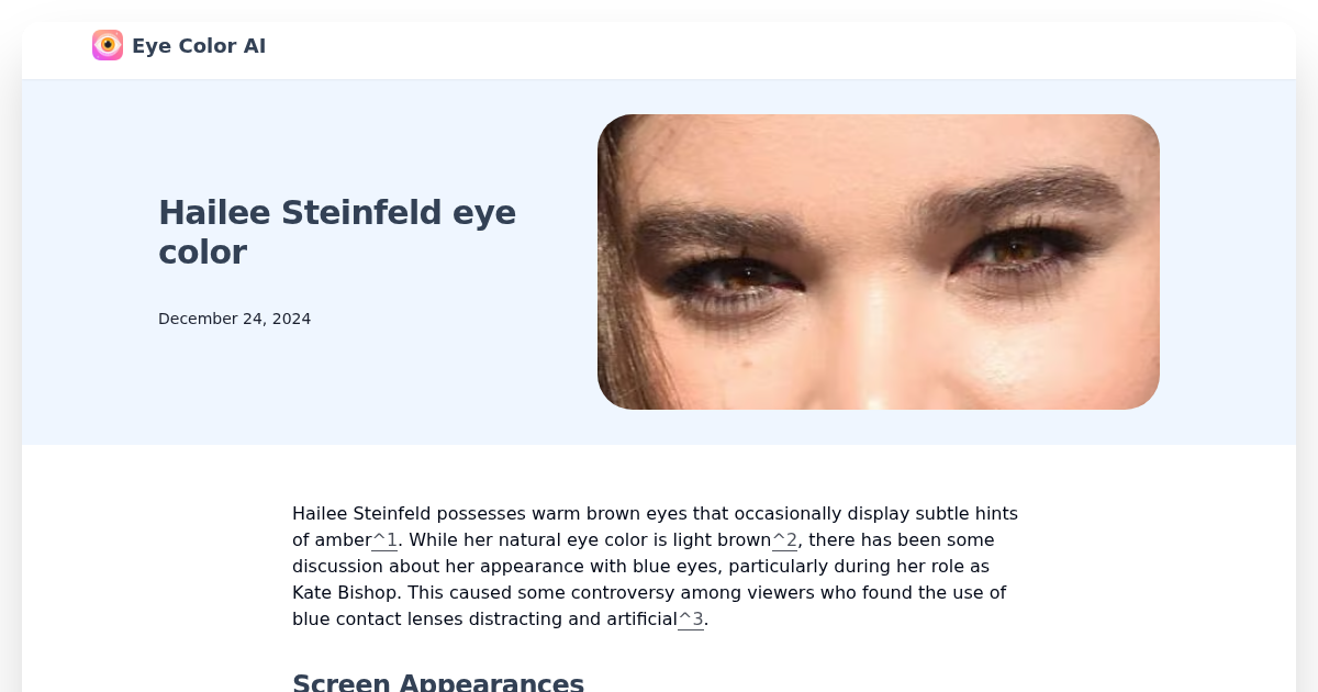 Hailee Steinfeld eye color