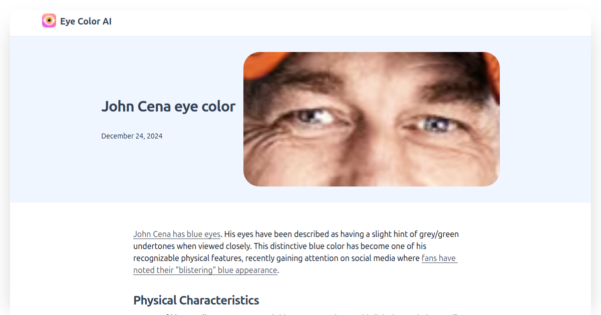 John Cena eye color