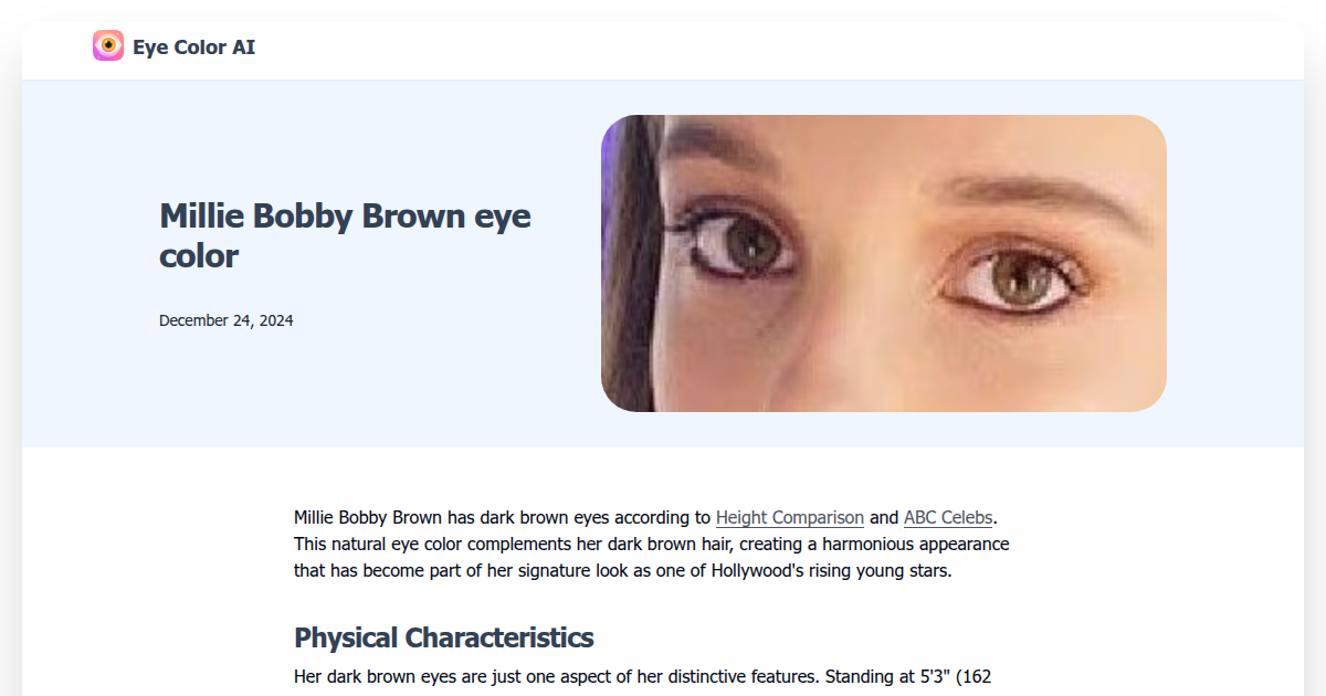 Millie Bobby Brown eye color